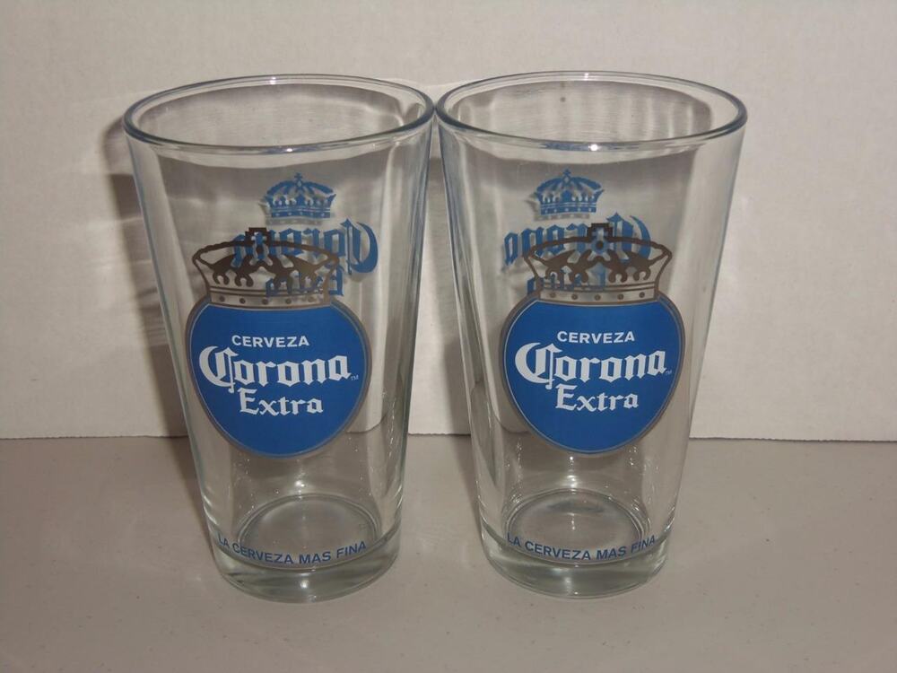 2 Cerveza Corona Extra Beer Glass Desde 1925 -081619